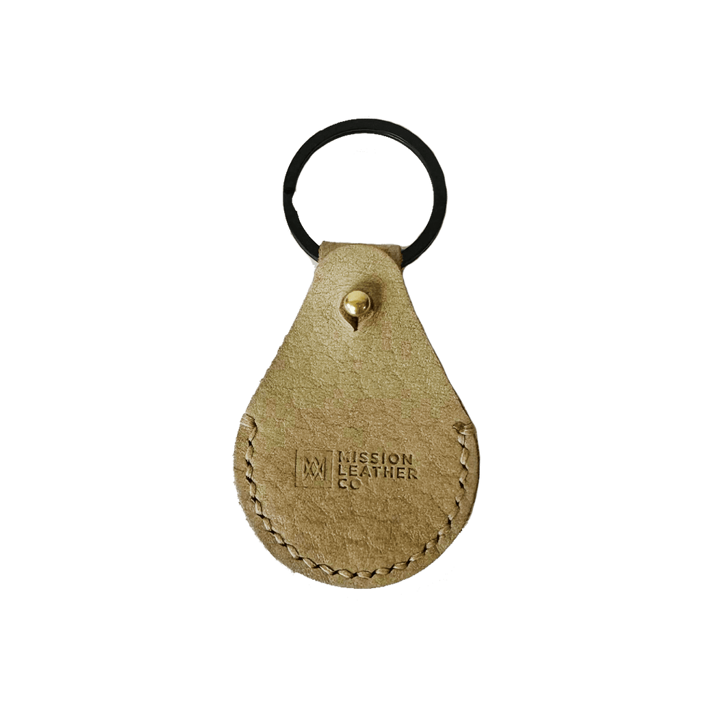 Horween Bison Leather Airtag Keychain - "Bone" Color - Mission Leather Co