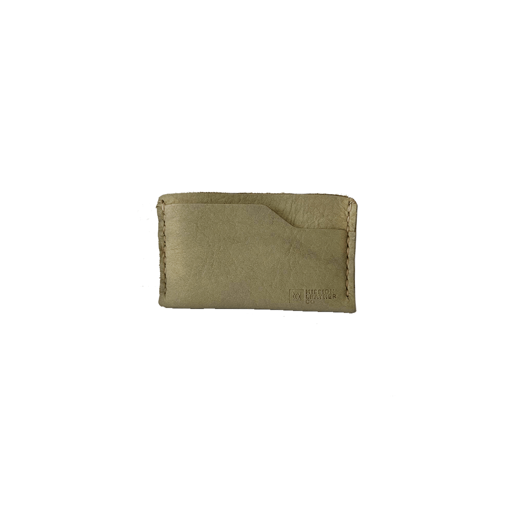 Horween Bison Leather Slim Wallet - "Bone" Color - Mission Leather Co