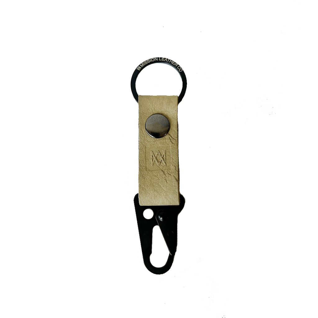 Horween Bison Leather Tactical Keychain - "Bone" Color - Mission Leather Co
