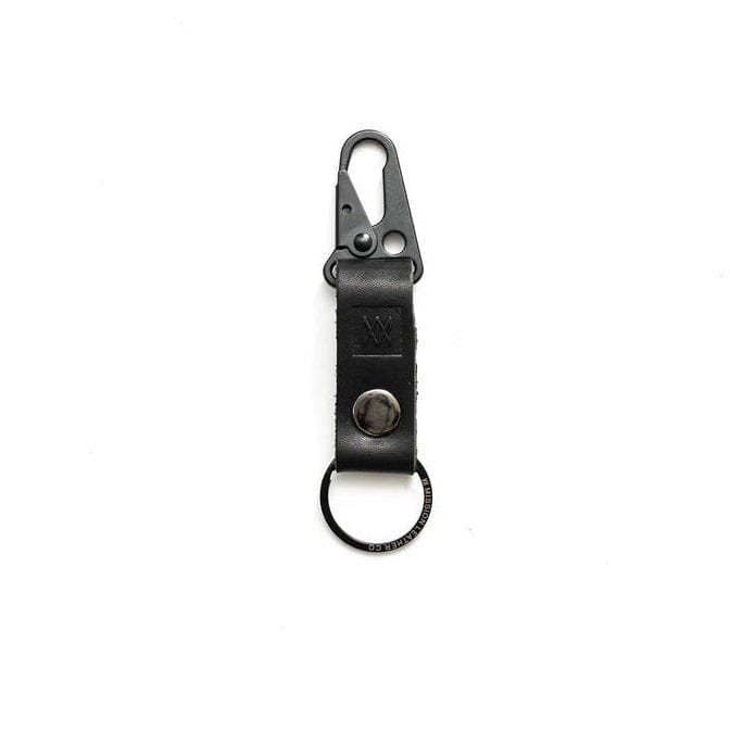 Carabiner key ring in black leather (restock)