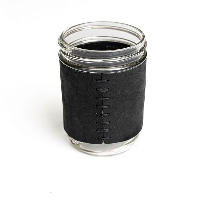 Leather Mason Jar Sleeve (Glass included) - Mission Leather Co