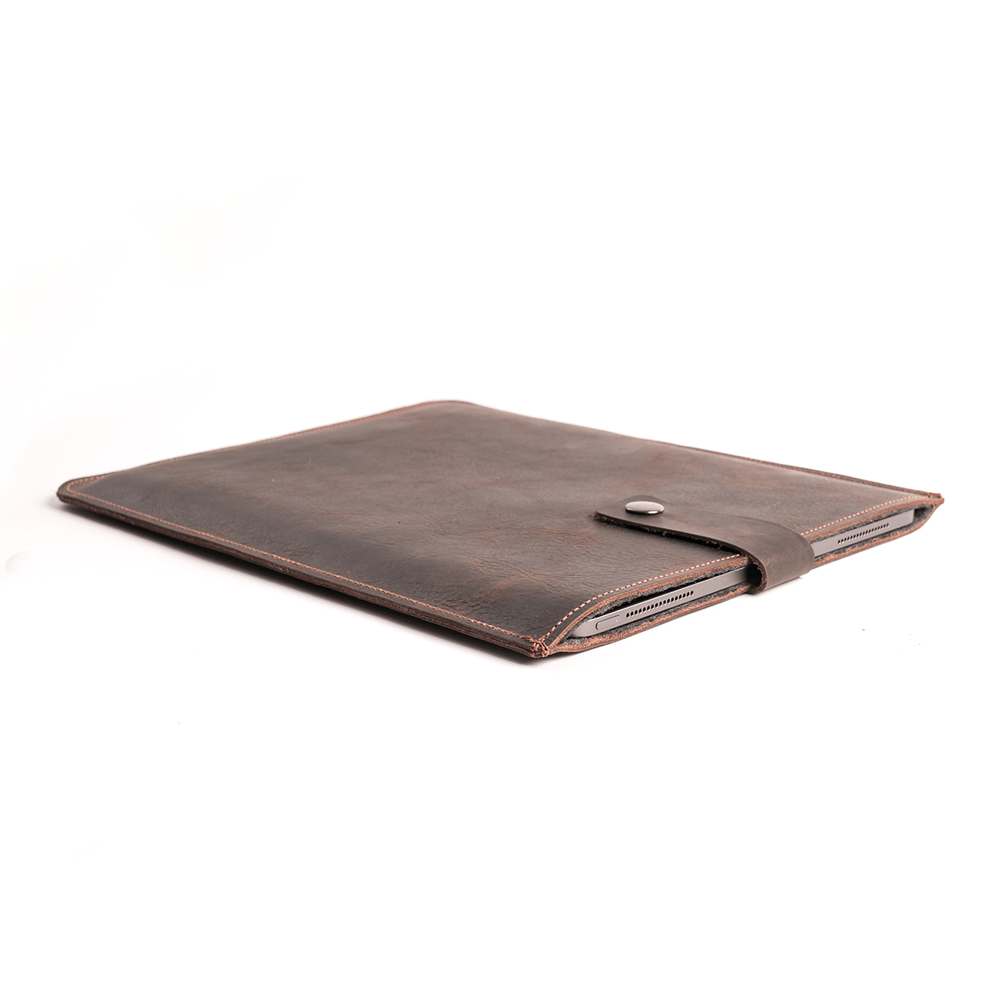Leather iPad Sleeve | Vertical with Strap - Mission Leather Co